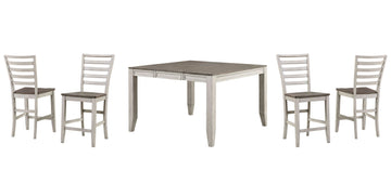 Abacus 5 Piece Counter Dining Set White White Wood