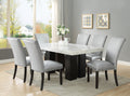 Camila Pu Dining Chair Set Of 2 Silver Silver White Faux Leather