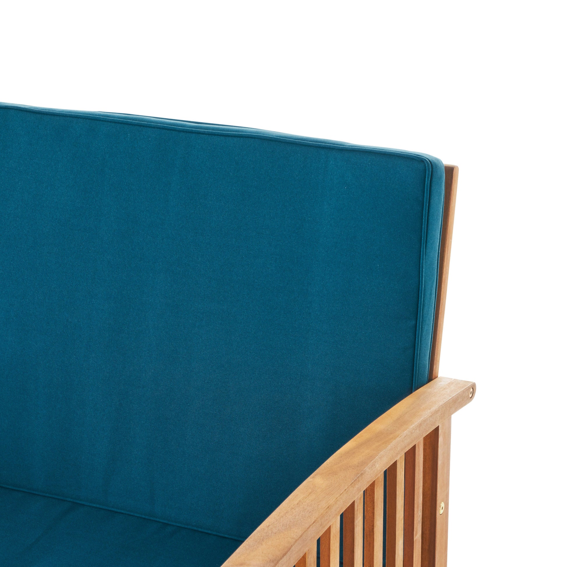 Outdoor Acacia Wood Sofa Set With Water Resistant Cushions, 8 Pcs Set, Brown Patina Teal Blue Yes Teal Blue Seats 8 Garden & Outdoor Sofa Seating Groups Foam Acacia Wood