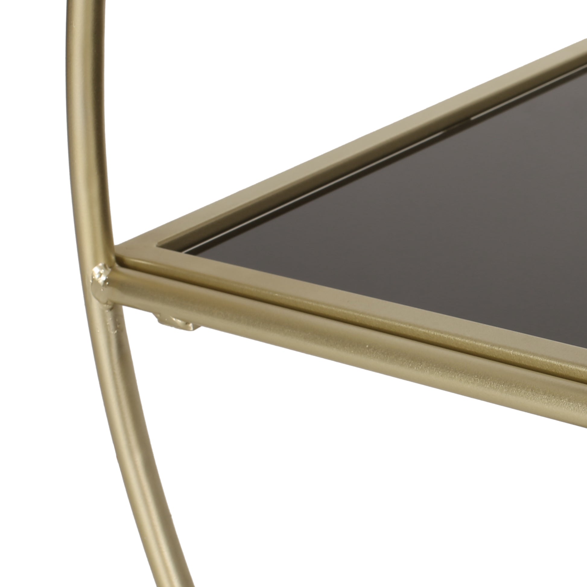 Round Shelf Gold Wood Glass