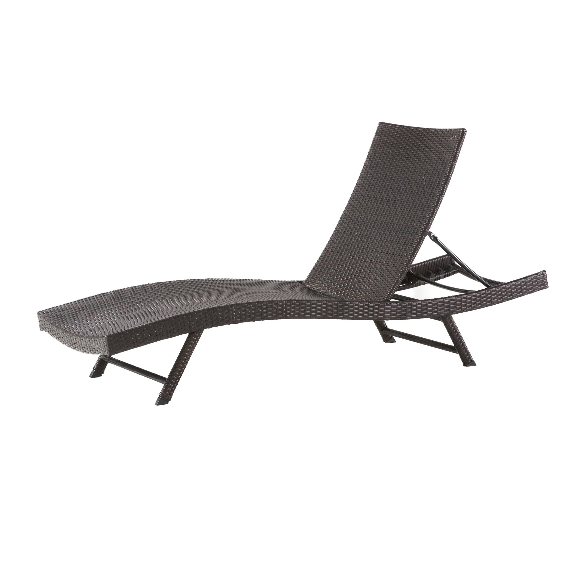 Kauai Pe Wicker Chaise Brown Multi Rattan Metal