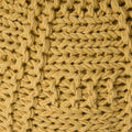 Yuny Knitted Cotton 20 X 20 Round Pouf Yellow Cotton