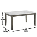 Emily 7 Piece Dining Set Dark Gray Dark Gray Marble