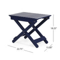 Outdoor Folding Wooden Side Table, Navy Blue, 15
