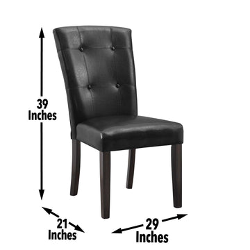 Francis Pu Side Chair Set Of 2 Black Black Wood