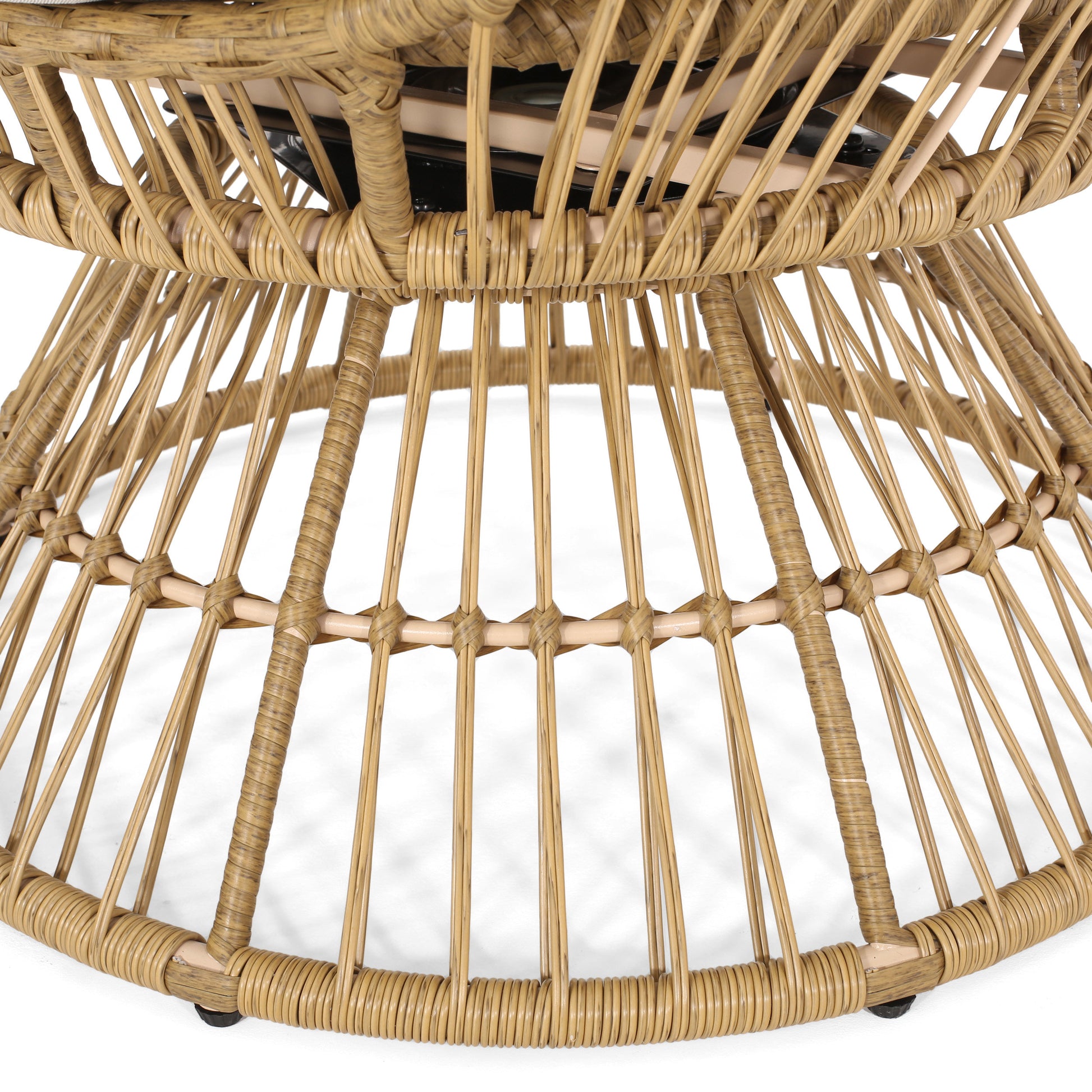 Reseda Swivel Patio Egg Chair Natural Fabric