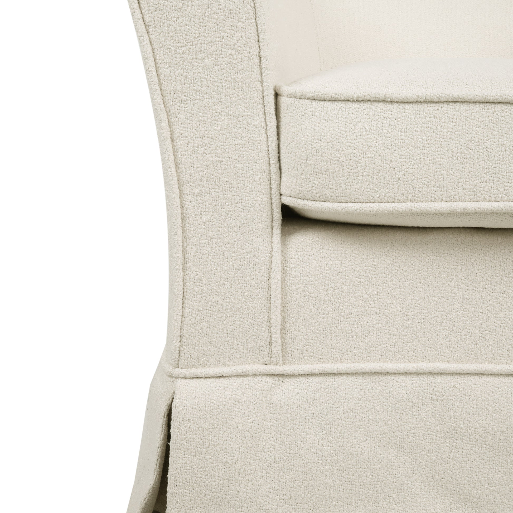 Swivel Chair White Fabric