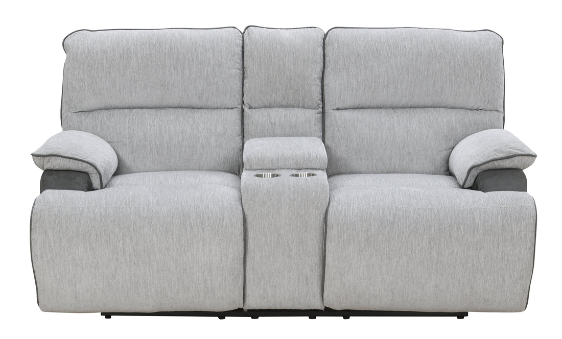 Cyprus Recliner Loveseat With Console Gray Gray Fabric 2 Seat