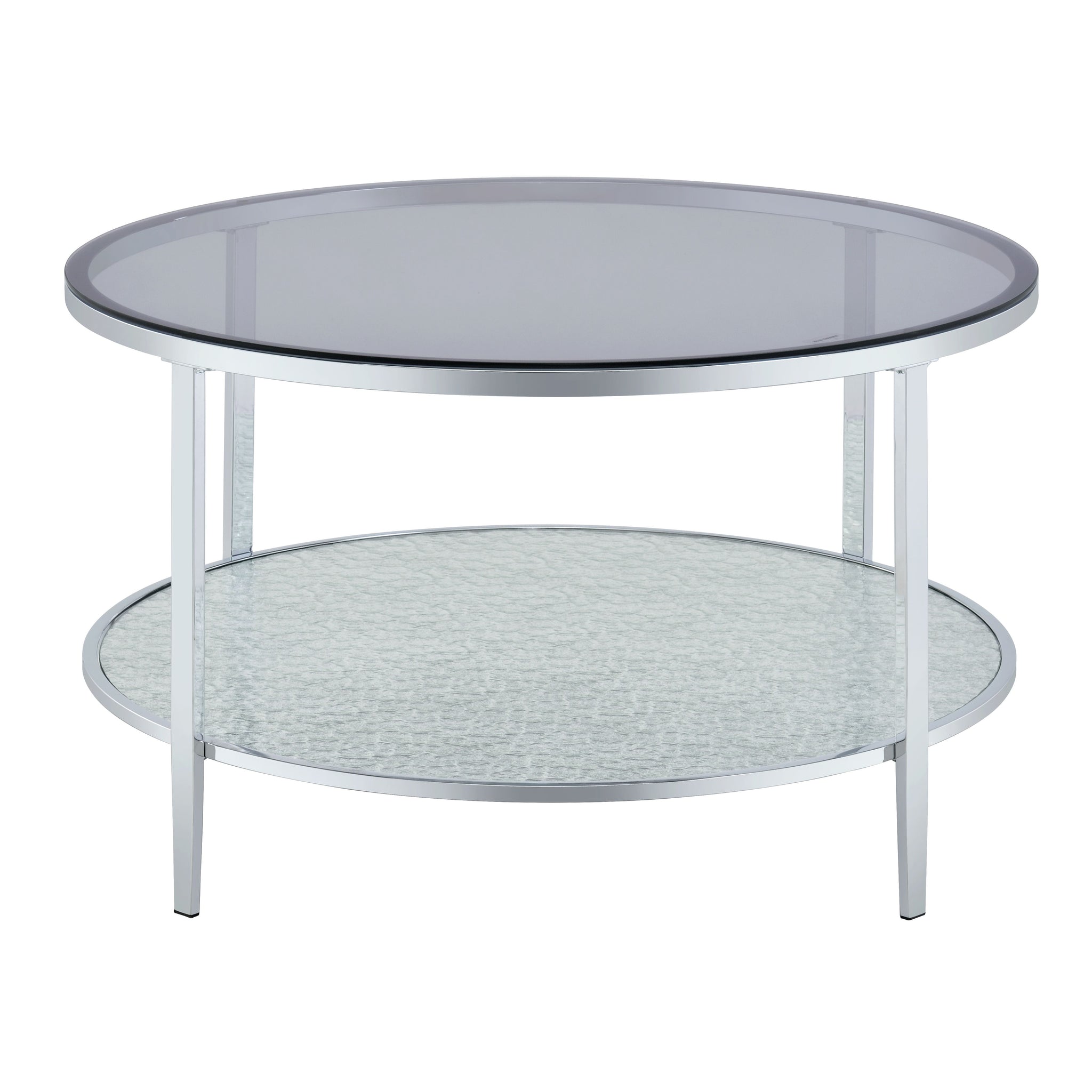 Frostine Round Coffee Table Silver Silver Metal