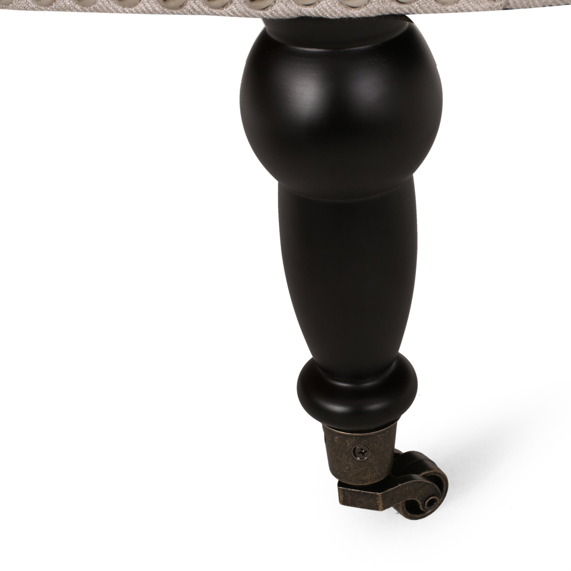 Ottoman With Caster Wheat Fabric