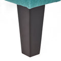Storage Ottoman Teal Wood Fabric