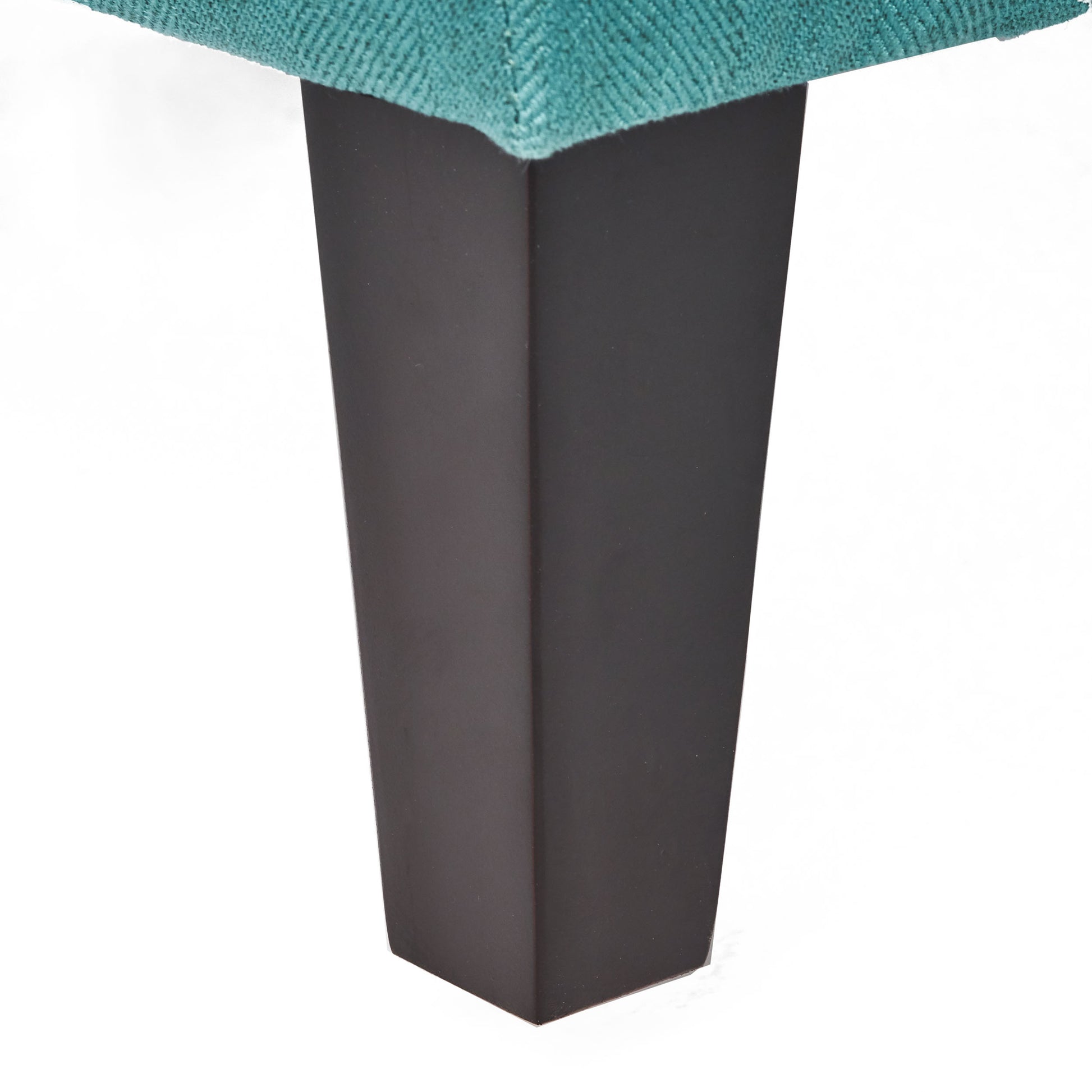 Storage Ottoman Teal Wood Fabric