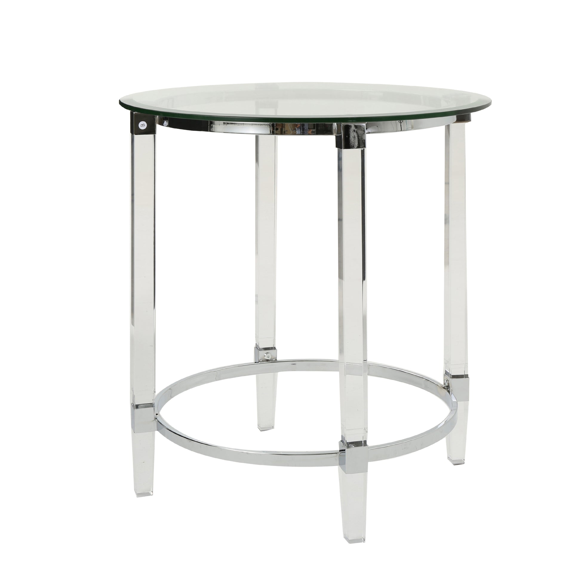 Round End Table Clear Glass