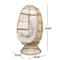 Reseda Swivel Patio Egg Chair Natural Fabric