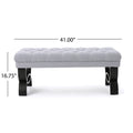 Hilton Ottoman Light Grey Fabric
