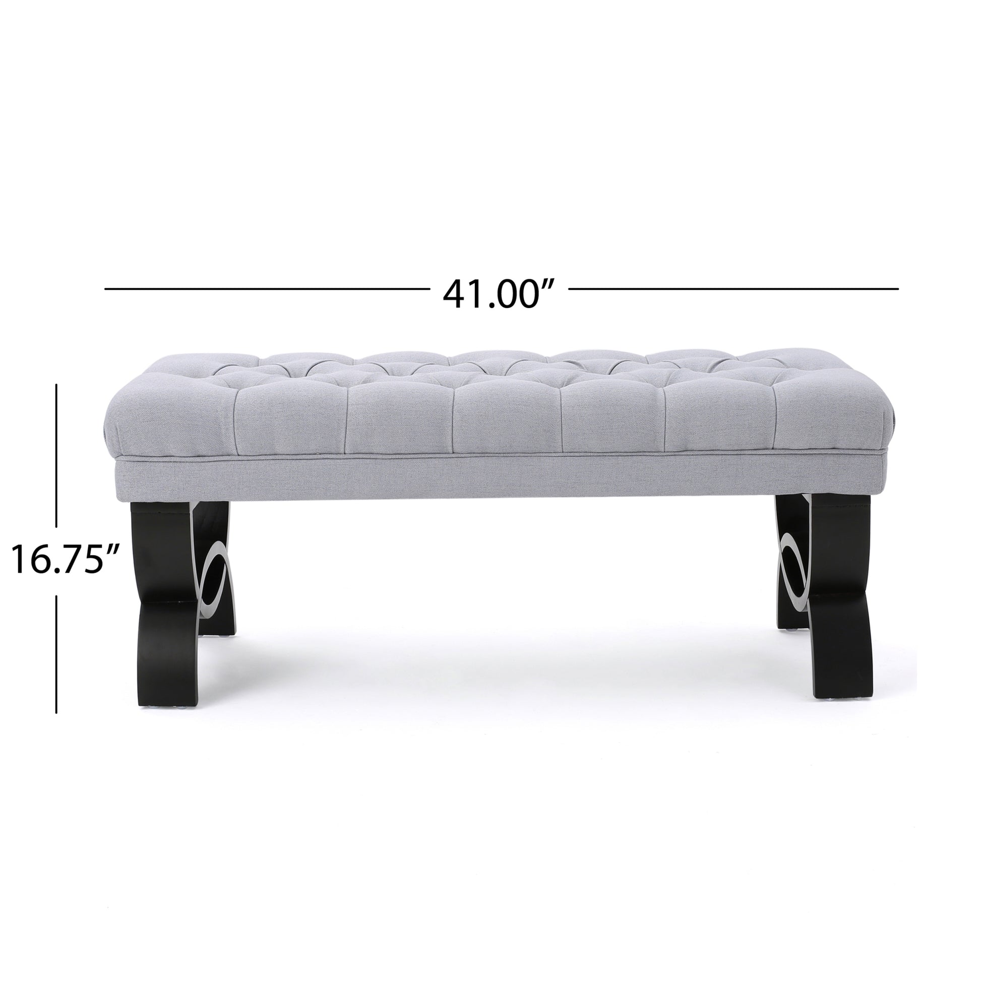 Hilton Ottoman Light Grey Fabric