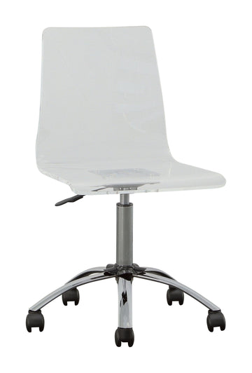 Arthur Adjustable Swivel Chair Pearl Silver Silver White Iron