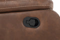 Katrine Pu Manual Reclining Sofa Chestnut Brown Dark Brown Faux Leather 3 Seat