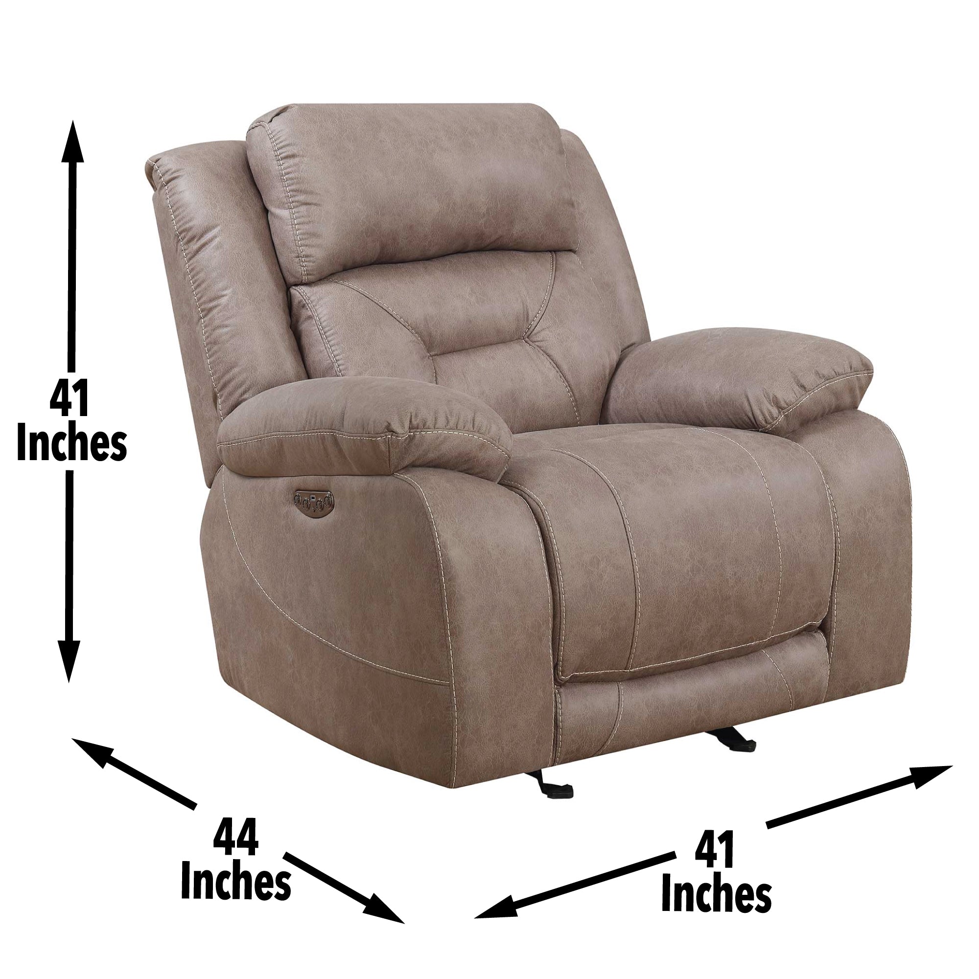 Aria Dual Power Recliner Sand Brown Fabric