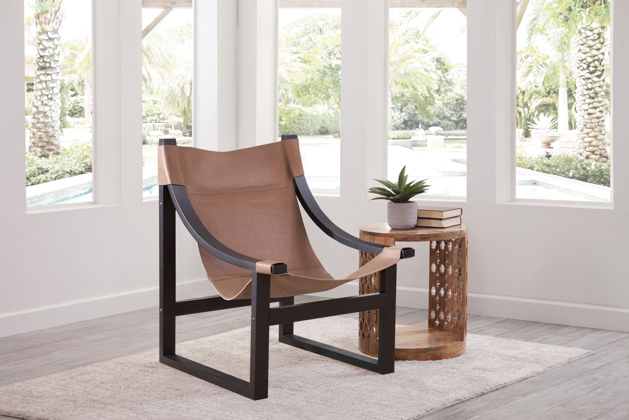 Lima Natural Leather Sling Light Brown Light Brown Wood