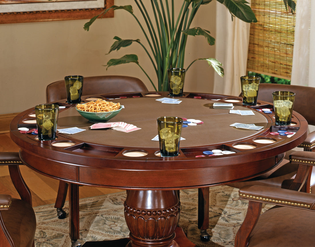 Tournament 5 Piece Dining Or Game Table Set Brown Dark Brown Wood