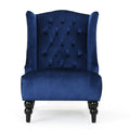 Upholstered Side Chair Navy Blue Velvet