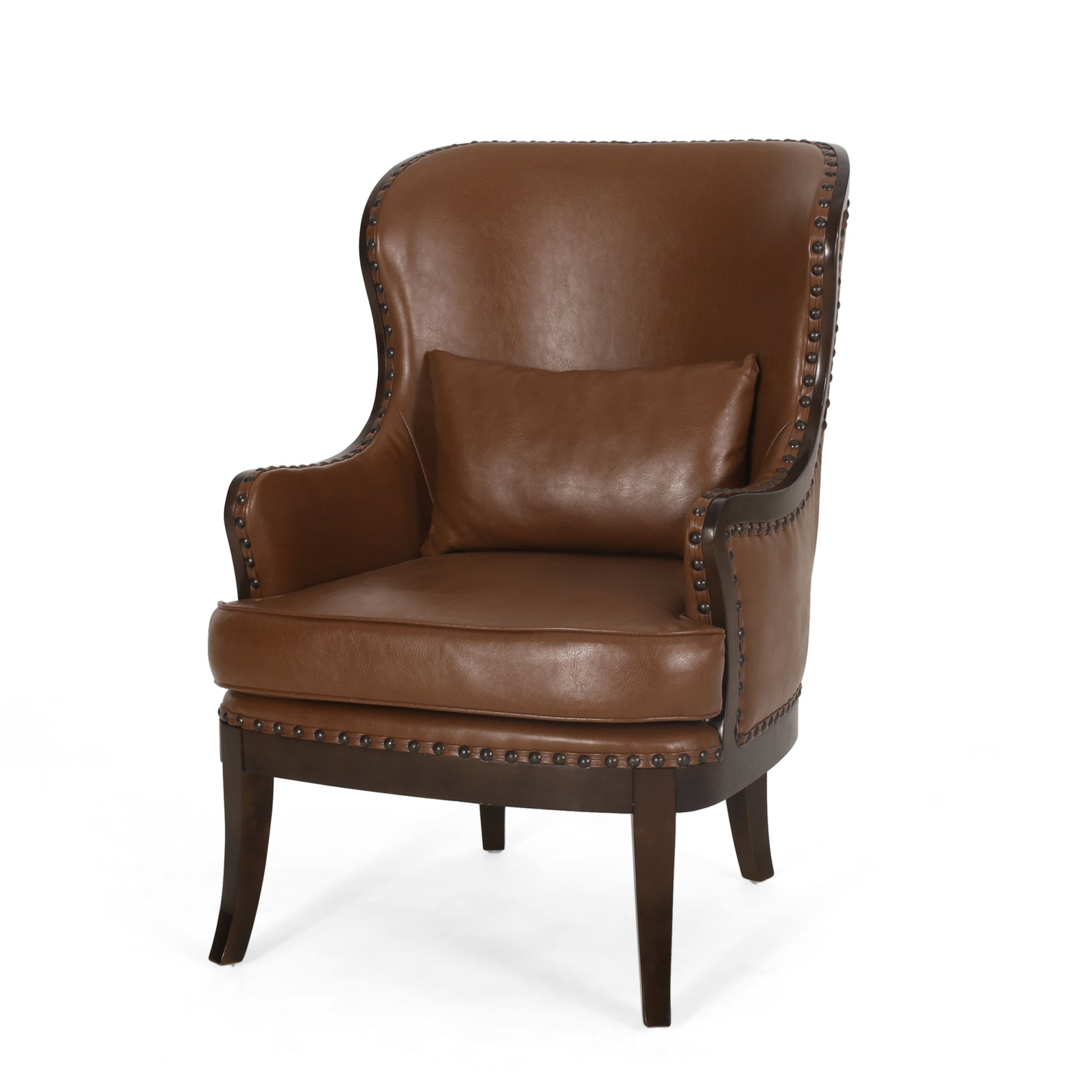 Accent Chair Light Brown Pu