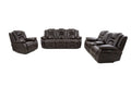 Oportuna 3 Piece Dual Power Reclining Living Room Set Sofa, Loveseat, Recliner Coffee Dark Brown Wood