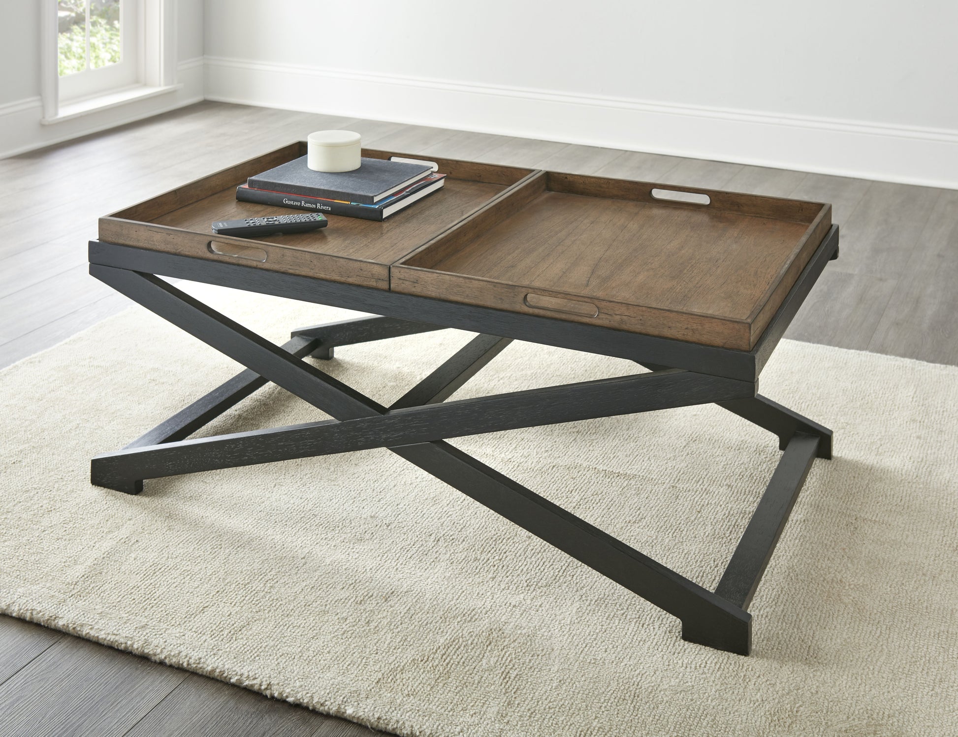 Topeka Cocktail Table Brown Brown Wood