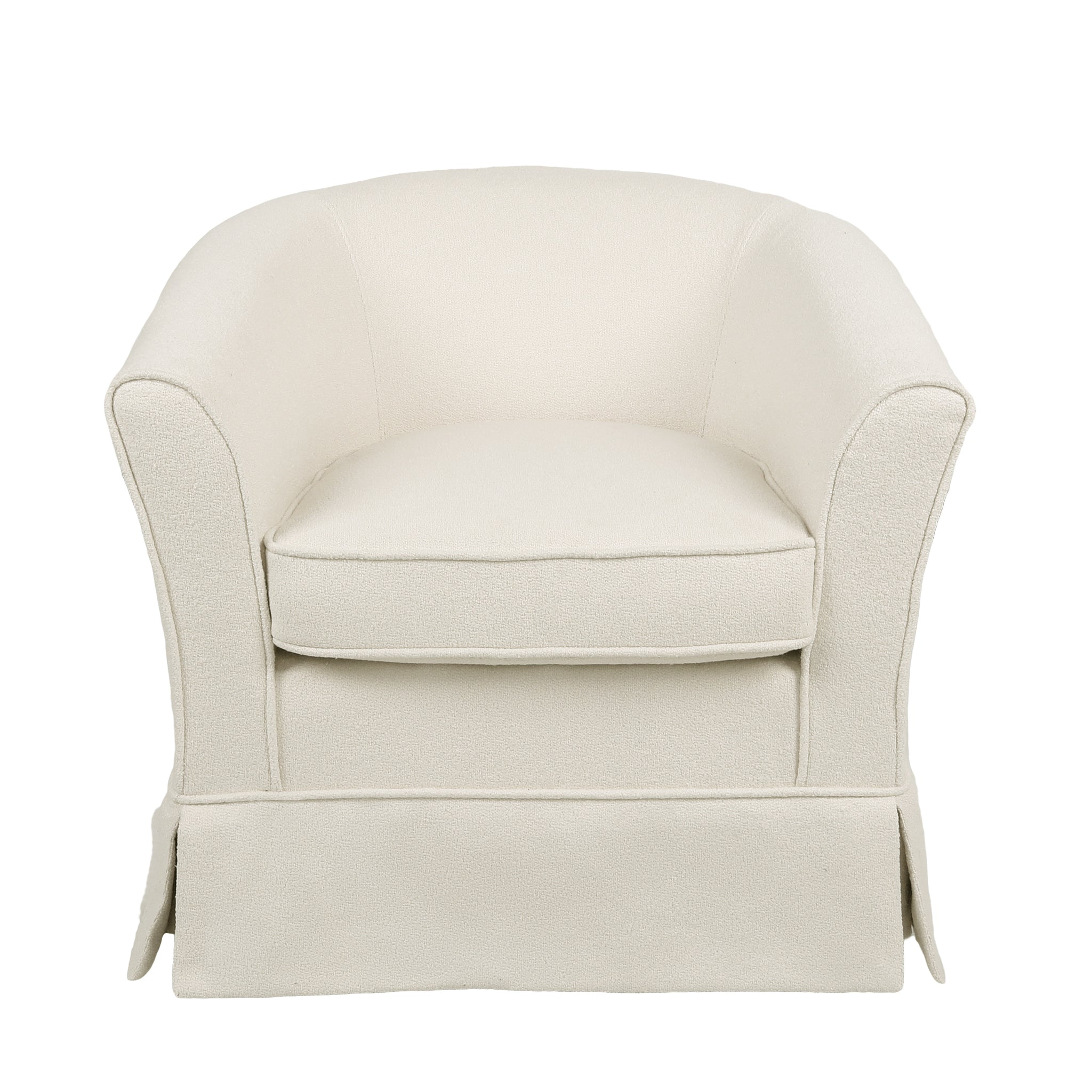 Swivel Chair White Fabric