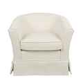Swivel Chair White Fabric