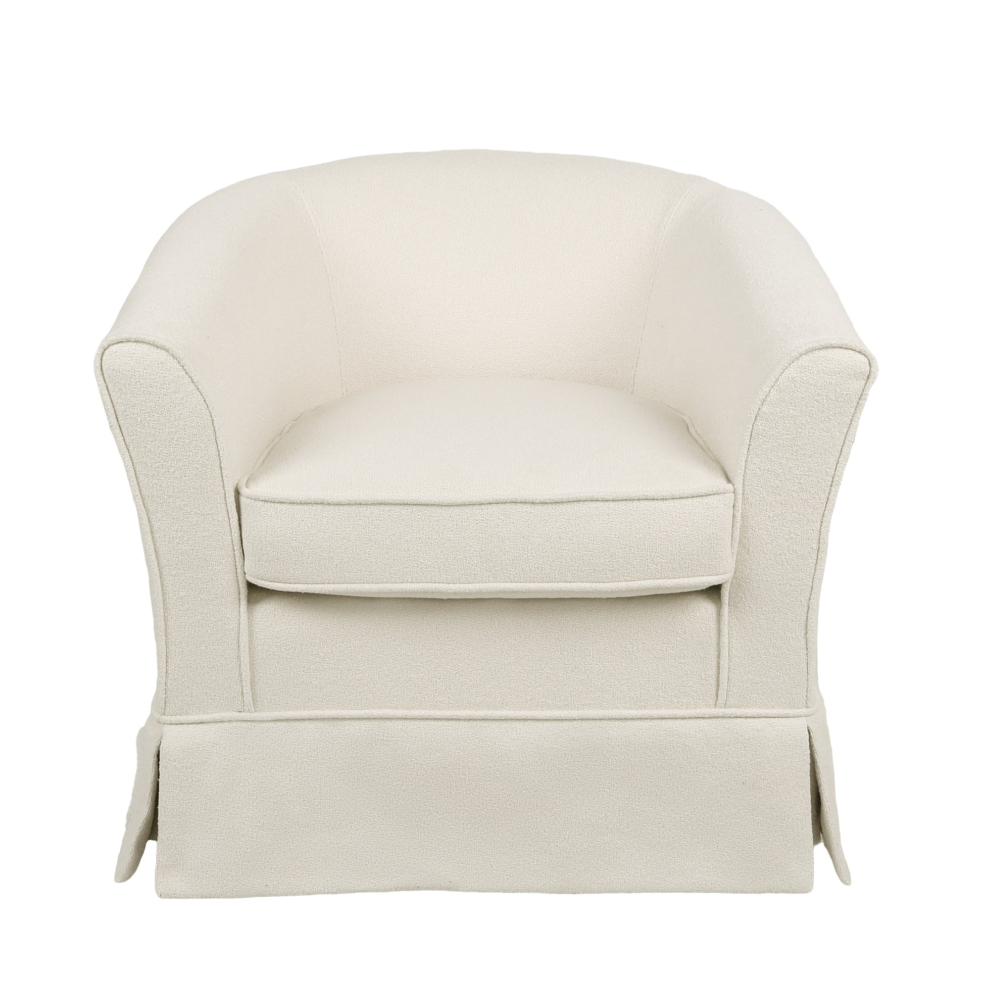 Swivel Chair White Fabric