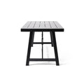 Homeros Solid Wood Top Metal Base Dining Table Black Acacia Wood