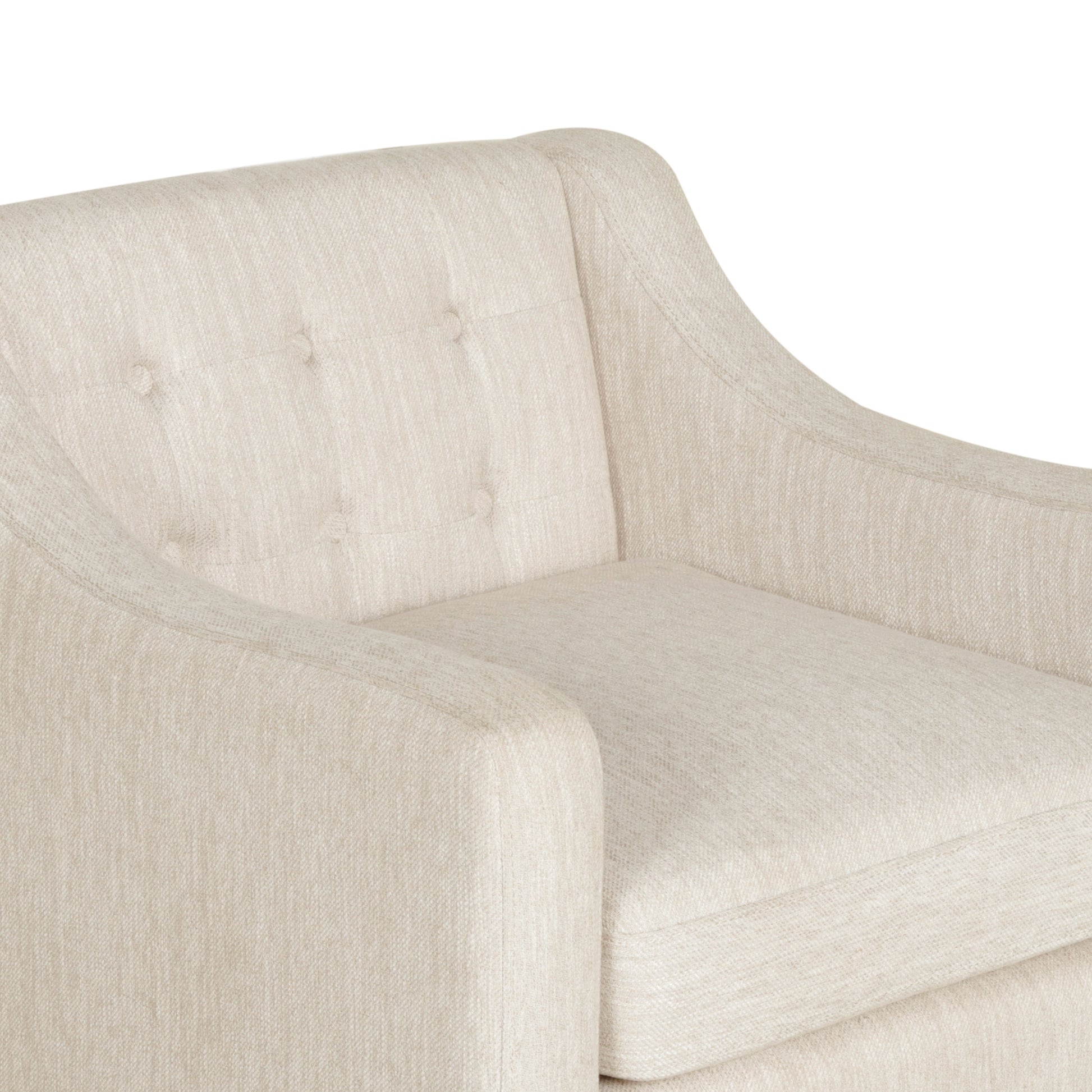 Accent Chair Beige Fabric