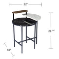 Arcklid Faux Marble End Table W Storage Black Iron