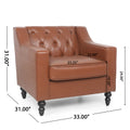 Club Chair Light Brown Pu