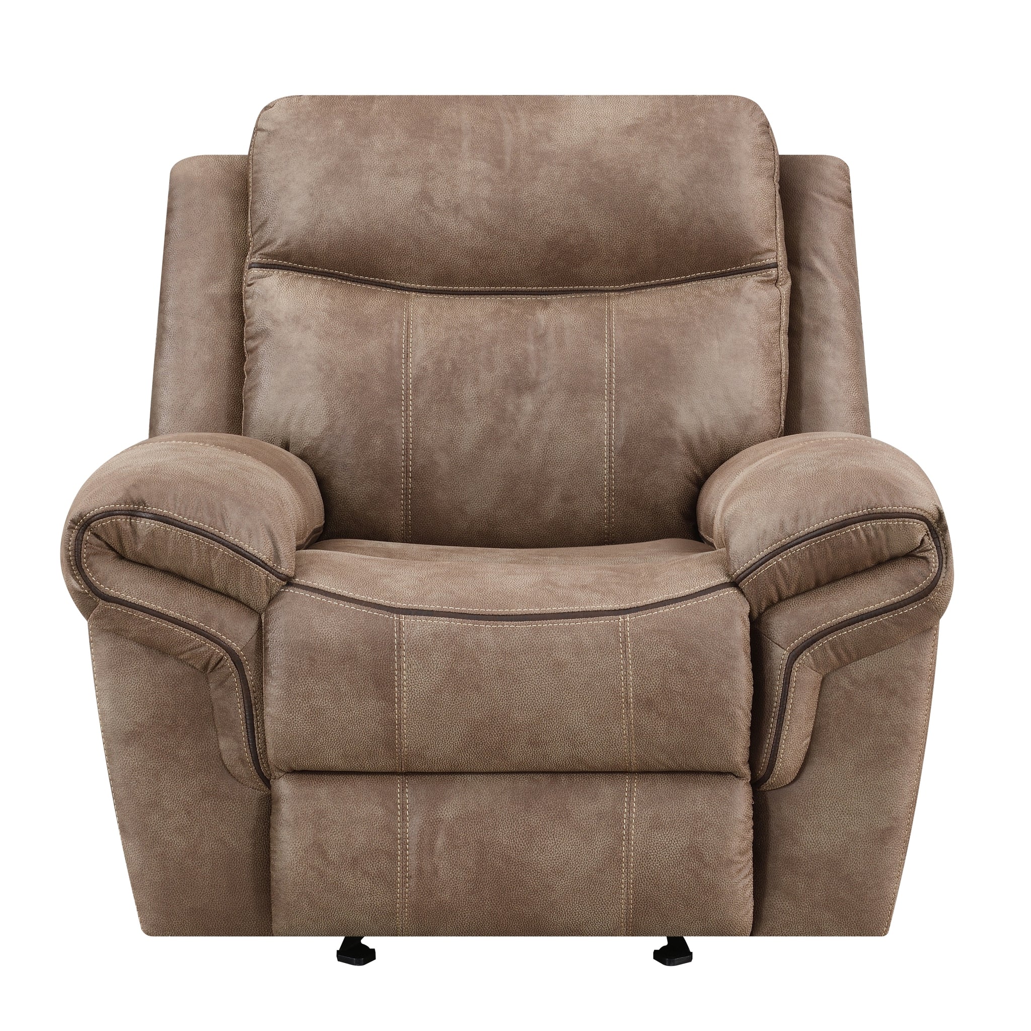 Nashville Glider Recliner Light Brown Light Brown Faux Leather