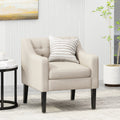 Accent Chair Beige Fabric