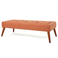 Tuft Top Ottoman Orange Fabric