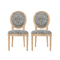 Kd Dining Chair Set Of 2 Black White Fabric
