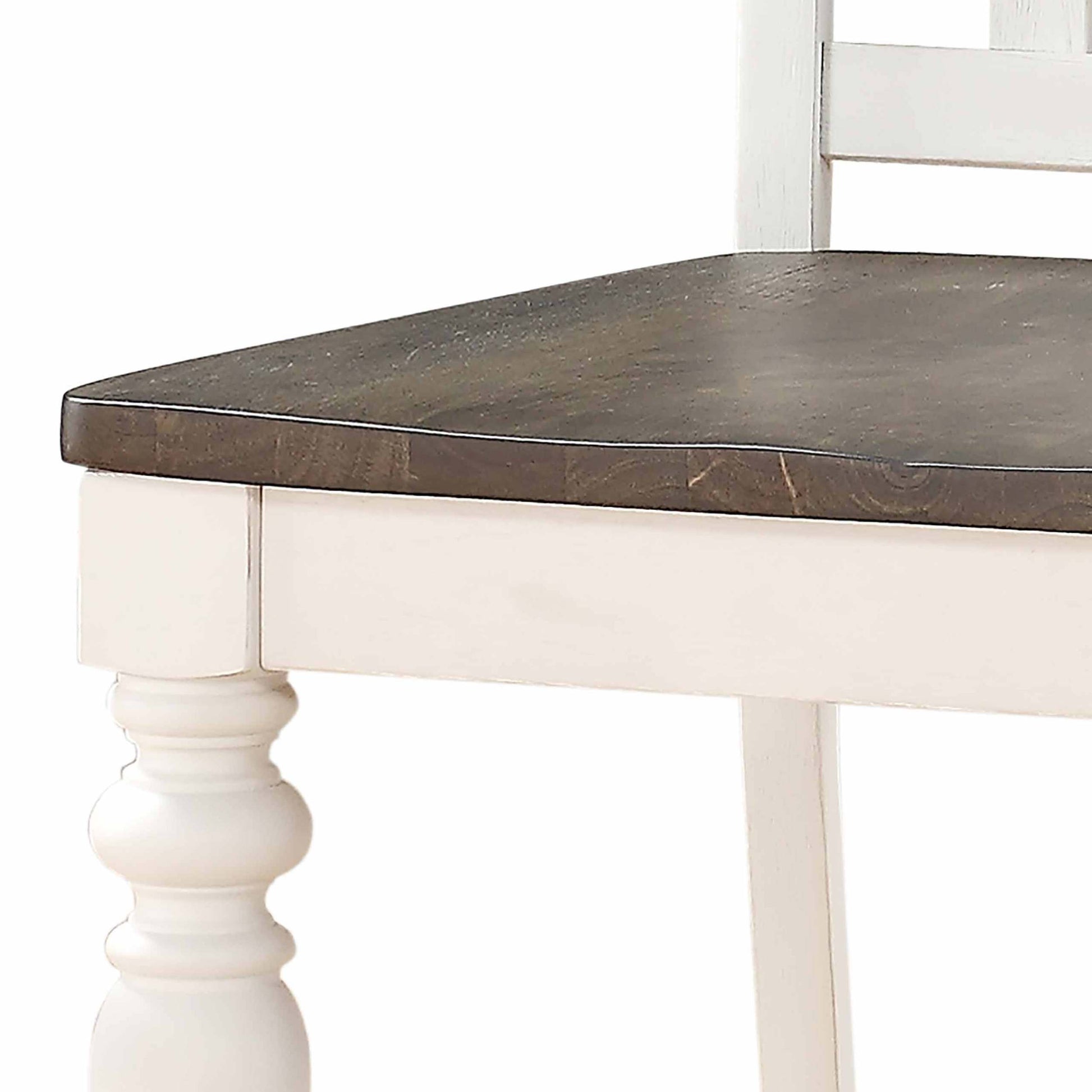 Joanna 6 Piece Dining Set White & Dark Brown White Wood