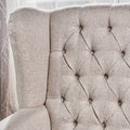 Accent Chair Beige Fabric