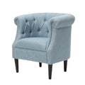 Chair Ottoman Light Blue Fabric