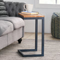 Accent Table Medium Antique Natural Nature Rectangular Wood Metal