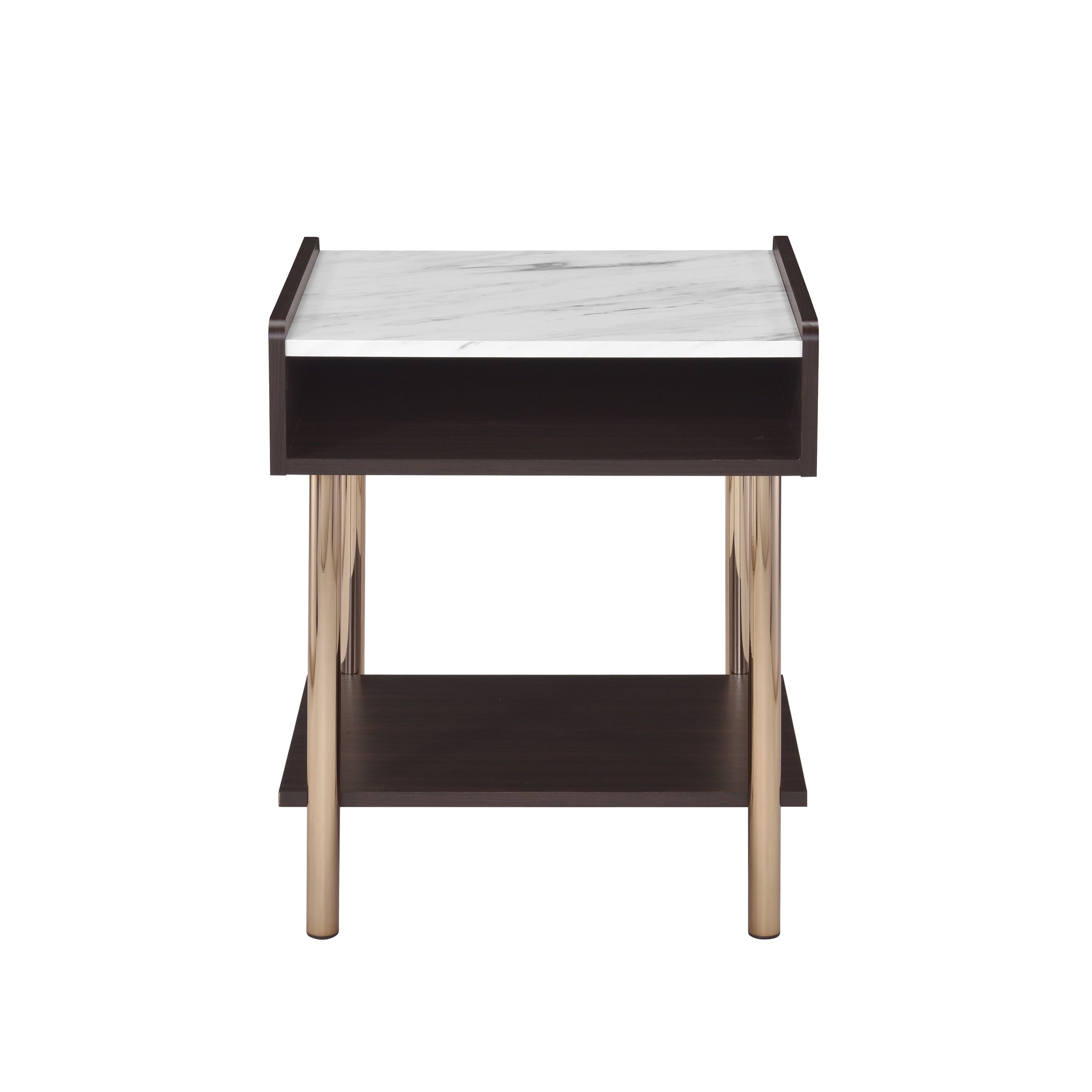 Carrie End Table Brown Brown Wood