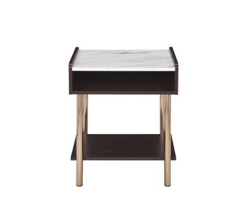 Carrie End Table Brown Brown Wood