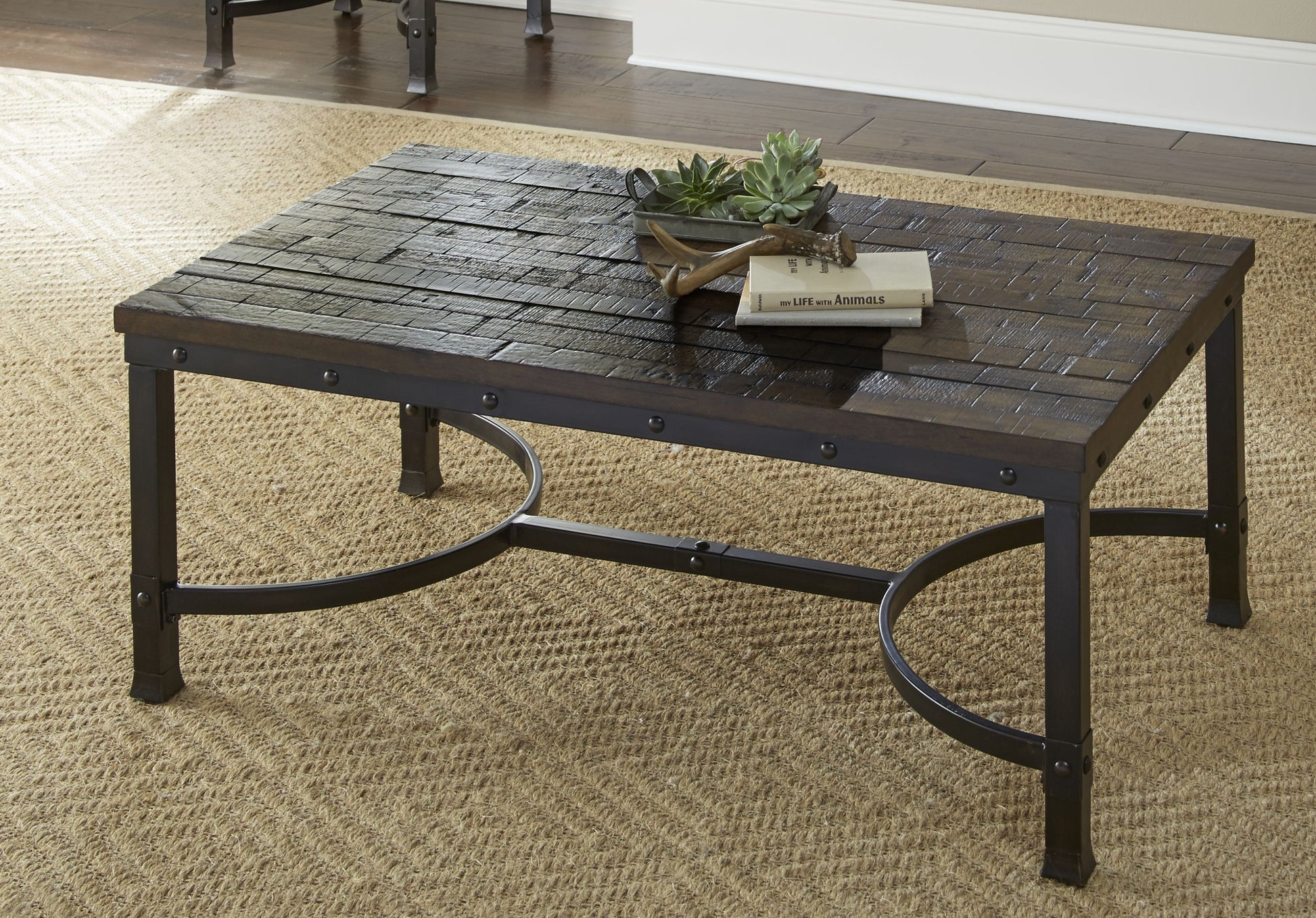 Ambrose Coffee Table Charcoal Grey Solid Wood Mdf
