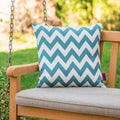 Marisol Chevron Square Pillow Teal Fabric