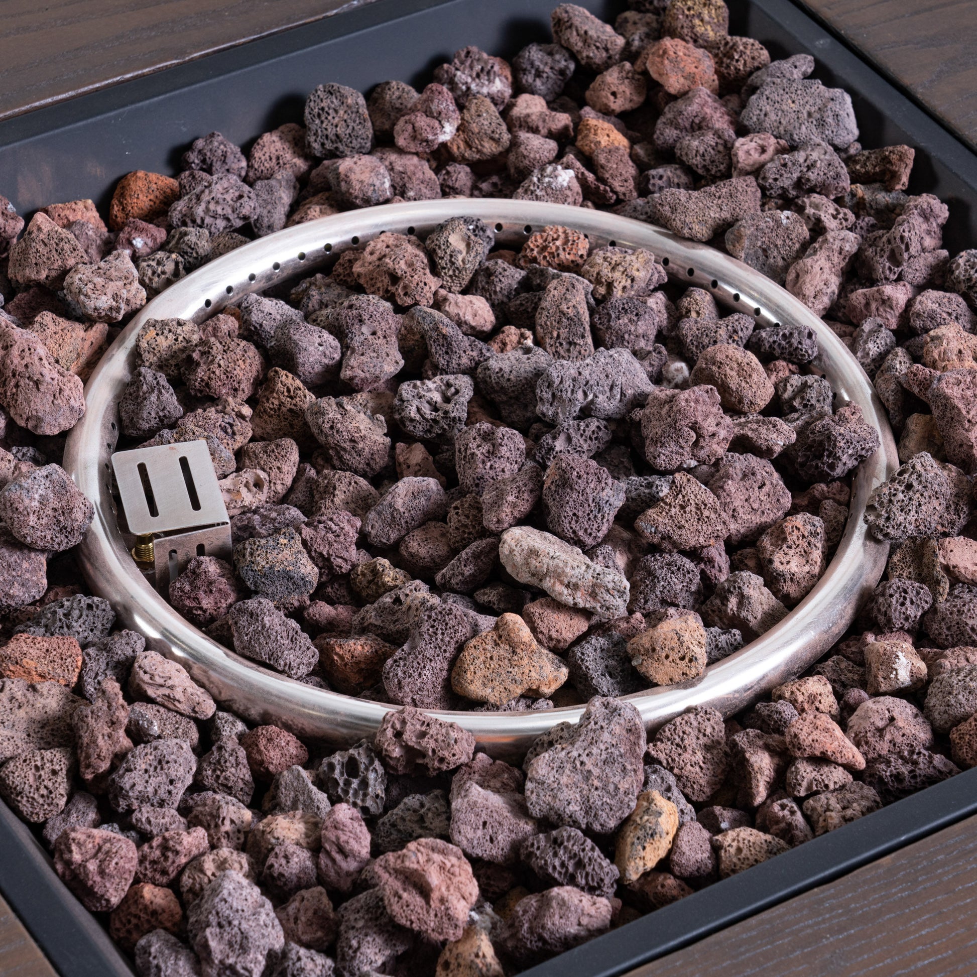 Patio Outdoor 24'' H X 32'' W Square Gas Burning Concrete Fire Pit Wood Pattern Brown 40,000 Btu Brown Garden & Outdoor Magnesium Oxide