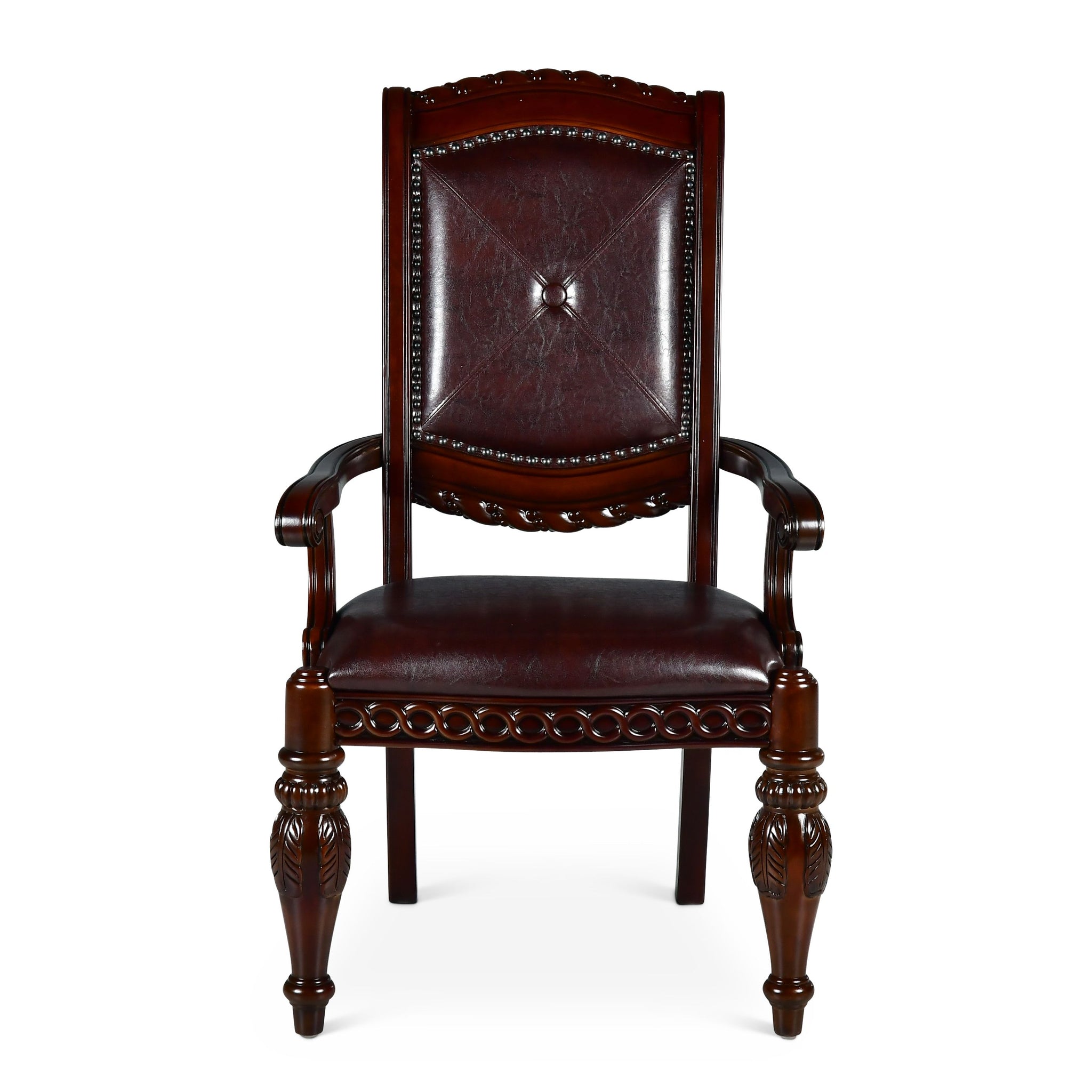 Antoinette Arm Chair Set Of 2 Dark Brown Dark Brown Wood